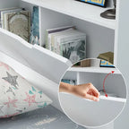 Twin Wood Platform Bed with 3 Storage Drawers & Headboard - White, Pinewood/MDF, 350lbs Capacity, No Box Spring