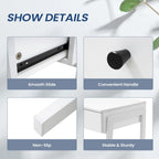 43.3" Computer Desk with 2 Drawers - Particle Board & MDF, White Finish, 135lbs Capacity, Contemporary Style