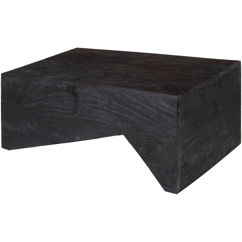39" Modern Angular Wooden Coffee Table - Natural Wood Grain, Rustic Contemporary Style, 2 Color Options