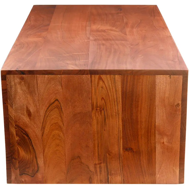 39" Modern Angular Wooden Coffee Table - Natural Wood Grain, Rustic Contemporary Style, 2 Color Options