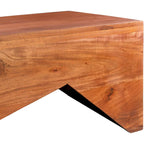 39" Modern Angular Wooden Coffee Table - Natural Wood Grain, Rustic Contemporary Style, 2 Color Options