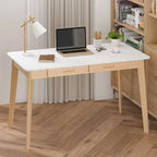 47.2" Study Desk - Solid Wood Legs, Thickened Top, Rounded Corners, Easy Assembly, Space-Saving Design