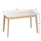 47.2" Study Desk - Solid Wood Legs, Thickened Top, Rounded Corners, Easy Assembly, Space-Saving Design