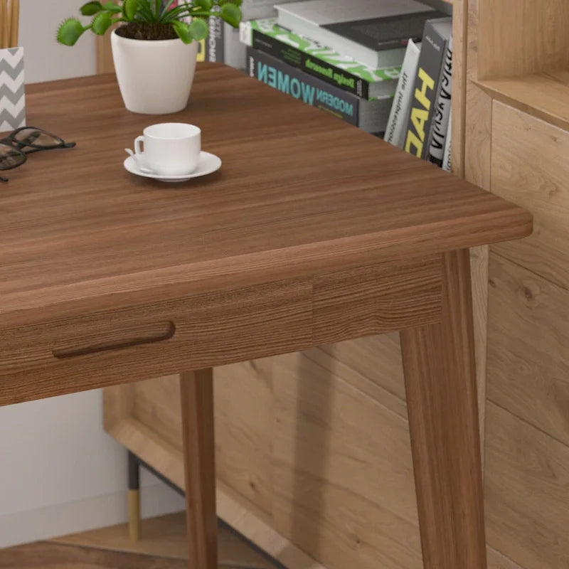 47.2" Study Desk - Solid Wood Legs, Thickened Top, Rounded Corners, Easy Assembly, Space-Saving Design