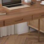 47.2" Study Desk - Solid Wood Legs, Thickened Top, Rounded Corners, Easy Assembly, Space-Saving Design