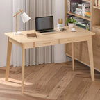 47.2" Study Desk - Solid Wood Legs, Thickened Top, Rounded Corners, Easy Assembly, Space-Saving Design