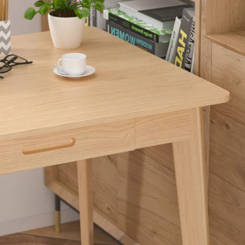 47.2" Study Desk - Solid Wood Legs, Thickened Top, Rounded Corners, Easy Assembly, Space-Saving Design