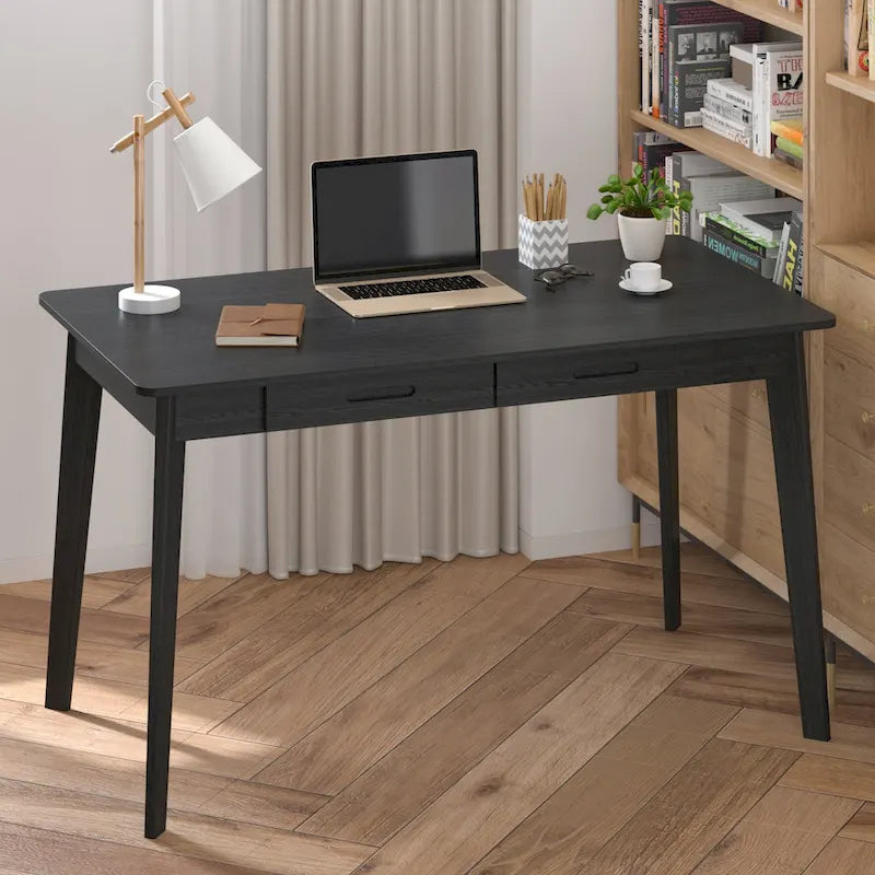 47.2" Study Desk - Solid Wood Legs, Thickened Top, Rounded Corners, Easy Assembly, Space-Saving Design