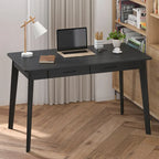 47.2" Study Desk - Solid Wood Legs, Thickened Top, Rounded Corners, Easy Assembly, Space-Saving Design