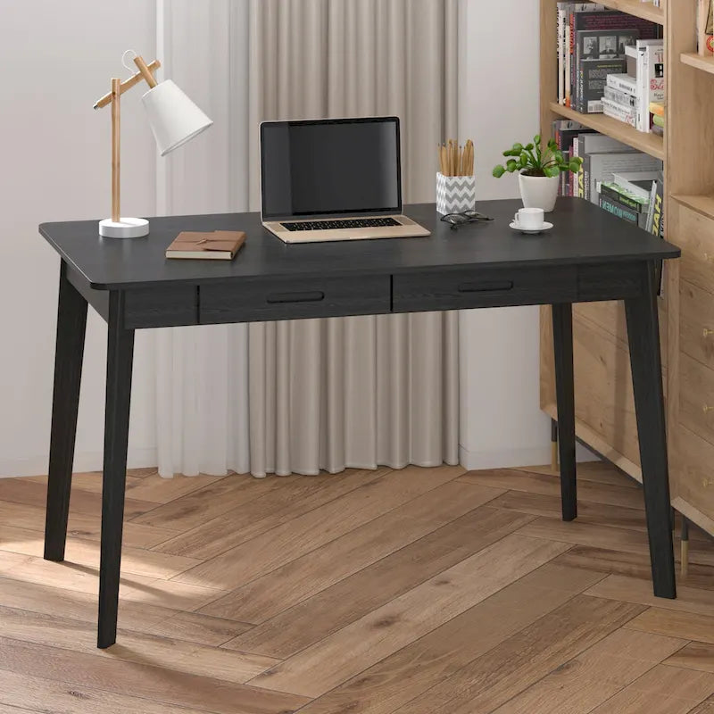 47.2" Study Desk - Solid Wood Legs, Thickened Top, Rounded Corners, Easy Assembly, Space-Saving Design