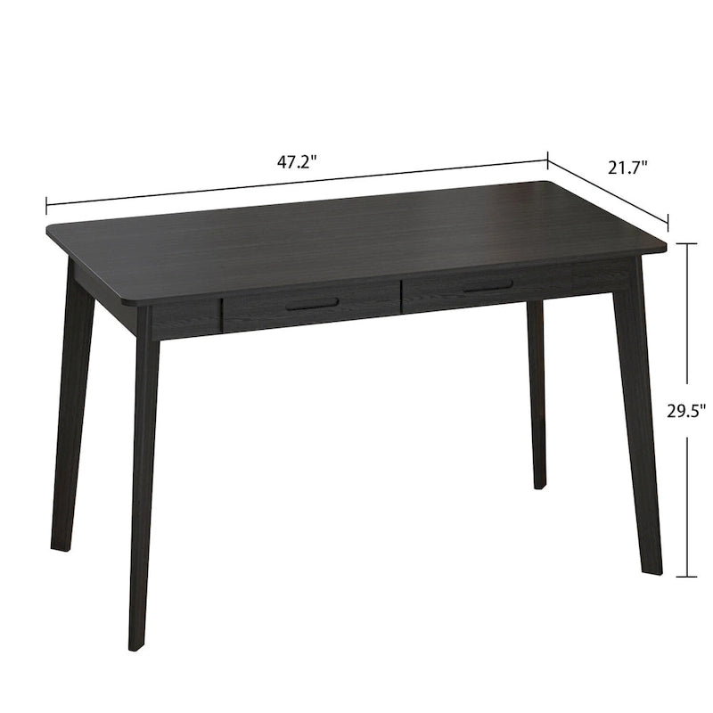 47.2" Study Desk - Solid Wood Legs, Thickened Top, Rounded Corners, Easy Assembly, Space-Saving Design