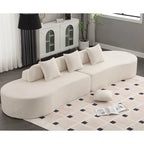 [NEW ARRIVED] [VIDEO PROVIDED] Modern curved combination sofa, terrycloth fabric sofa, minimalist sofa in living room, apartment