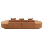 Modern Curved Cloud Sofa Terrycloth Fabric Ergonomic Design Minimalist Living Room Couch with Plush Cushions