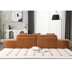 Modern Curved Cloud Sofa Terrycloth Fabric Ergonomic Design Minimalist Living Room Couch with Plush Cushions