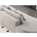Modern Curved Cloud Sofa Terrycloth Fabric Ergonomic Design Minimalist Living Room Couch with Plush Cushions