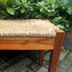 Natural Seagrass Woven Bench - Solid Wood Frame, Coastal Farmhouse Style, Indoor Entryway/Bedroom