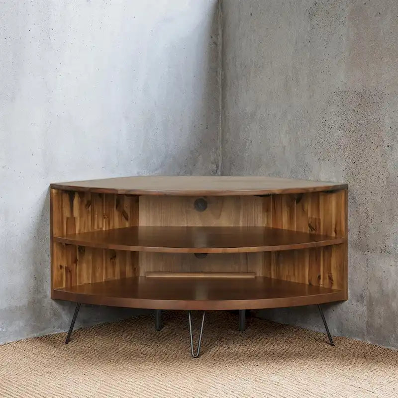 Declan Solid Acacia 43-inch Corner Media Stand