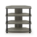 4-Tier Petite TV Stand - No Tools Assembly - Compact Media Console with Open Shelves - Eco-Friendly Recycled Materials