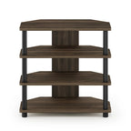 4-Tier Petite TV Stand - No Tools Assembly - Compact Media Console with Open Shelves - Eco-Friendly Recycled Materials