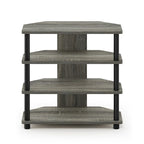 4-Tier Petite TV Stand - No Tools Assembly - Compact Media Console with Open Shelves - Eco-Friendly Recycled Materials