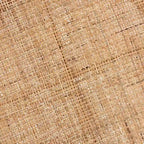 24" Round End Table - Mahogany Wood, Natural Rattan, 2-Tier, Open Shelf, Bohemian Style, Fully Assembled