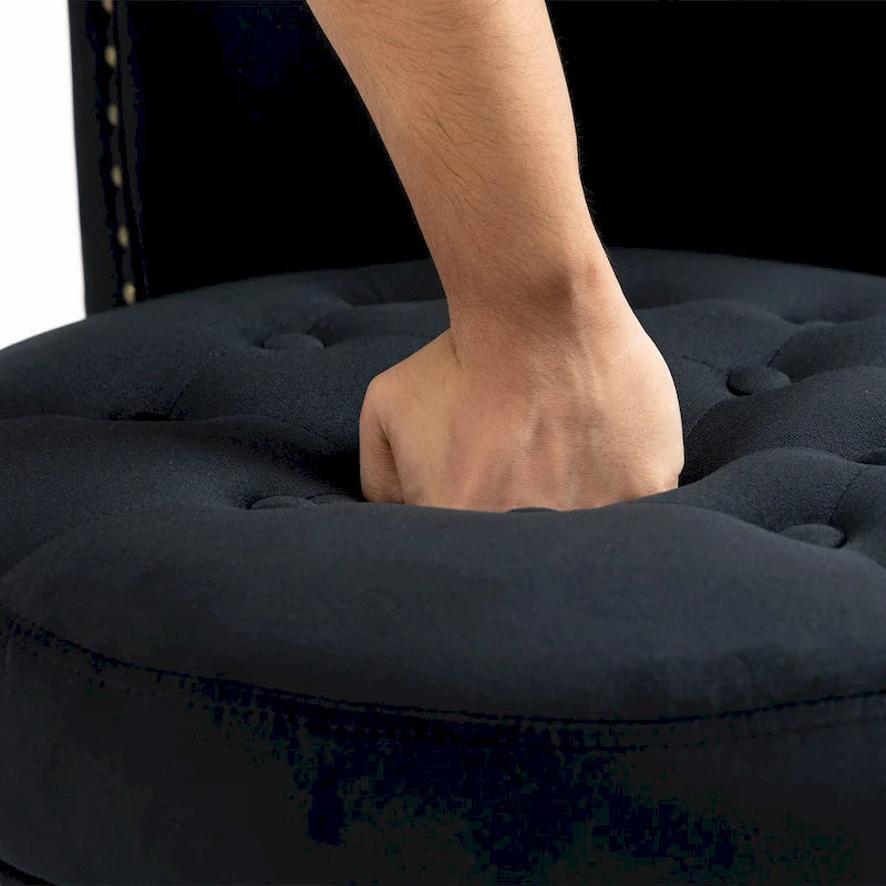 High Back Velvet Throne Chair with Storage - Armless Royal Accent Chair, 330lbs Capacity, Ergonomic Design, Adjustable Feet