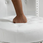 High Back Velvet Throne Chair with Storage - Armless Royal Accent Chair, 330lbs Capacity, Ergonomic Design, Adjustable Feet