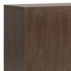 60" Sideboard Buffet Cabinet - Solid Rubberwood, 3 Drawers, 2 Cabinets, Mid-Century Design, Walnut Brown Finish