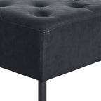 Faux Leather Upholstered Bench with Button-Tufted Seat - Metal Legs, 37.7"W, 5 Color Options, Modern Style