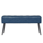 Faux Leather Upholstered Bench with Button-Tufted Seat - Metal Legs, 37.7"W, 5 Color Options, Modern Style