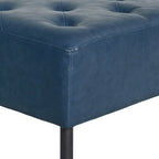 Faux Leather Upholstered Bench with Button-Tufted Seat - Metal Legs, 37.7"W, 5 Color Options, Modern Style