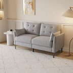 57.5 cotton-linen light grey double sofa Metal feet Plastic feet Thick cushion with two armrests