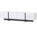 74.8" Modern TV Stand for up to 80" TVs - High Gloss UV Surface with 2 Drawers & 3 Cabinets - Contemporary Media Console