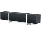 74.8" Modern TV Stand for up to 80" TVs - High Gloss UV Surface with 2 Drawers & 3 Cabinets - Contemporary Media Console