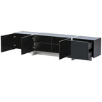 74.8" Modern TV Stand for up to 80" TVs - High Gloss UV Surface with 2 Drawers & 3 Cabinets - Contemporary Media Console
