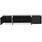 74.8" Modern TV Stand for up to 80" TVs - High Gloss UV Surface with 2 Drawers & 3 Cabinets - Contemporary Media Console