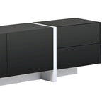 74.8" Modern TV Stand for up to 80" TVs - High Gloss UV Surface with 2 Drawers & 3 Cabinets - Contemporary Media Console