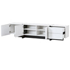 74.8" Modern TV Stand for up to 80" TVs - High Gloss UV Surface with 2 Drawers & 3 Cabinets - Contemporary Media Console