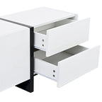 74.8" Modern TV Stand for up to 80" TVs - High Gloss UV Surface with 2 Drawers & 3 Cabinets - Contemporary Media Console