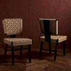 SAFAVIEH Couture Justice Woven Dining Chair (Set of 2) - 19 In. W x 24 In. D x 35 In. H - 19Wx24Dx35H