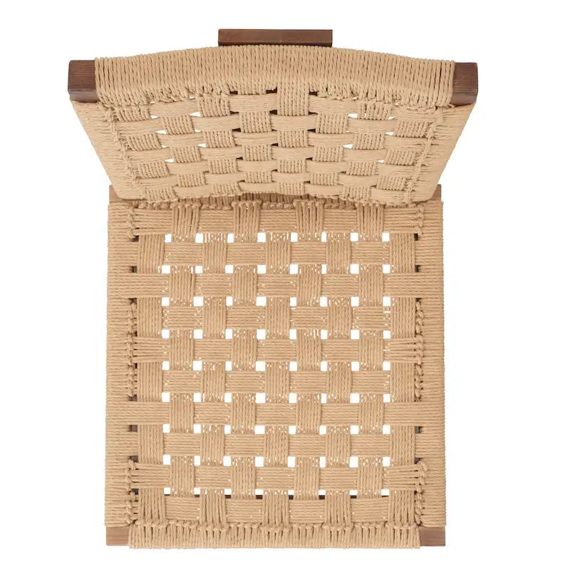 Woven Dining Chair Set of 2 - Natural Braided Accent Armless Chairs - 19"W x 24"D x 35"H - Modern Relaxed Style for Kitchen & Dining Room