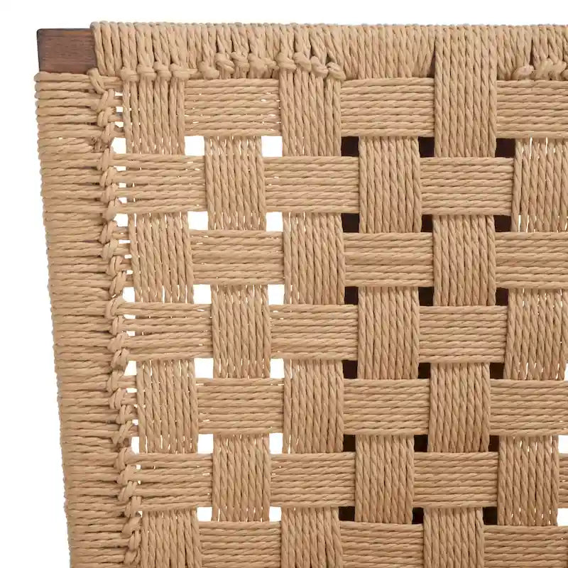 Woven Dining Chair Set of 2 - Natural Braided Accent Armless Chairs - 19"W x 24"D x 35"H - Modern Relaxed Style for Kitchen & Dining Room