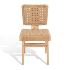 Woven Dining Chair Set of 2 - Natural Braided Accent Armless Chairs - 19"W x 24"D x 35"H - Modern Relaxed Style for Kitchen & Dining Room