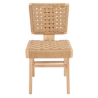 Woven Dining Chair Set of 2 - Natural Braided Accent Armless Chairs - 19"W x 24"D x 35"H - Modern Relaxed Style for Kitchen & Dining Room