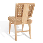 Woven Dining Chair Set of 2 - Natural Braided Accent Armless Chairs - 19"W x 24"D x 35"H - Modern Relaxed Style for Kitchen & Dining Room