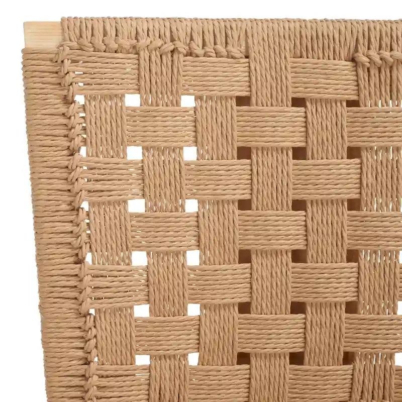 Woven Dining Chair Set of 2 - Natural Braided Accent Armless Chairs - 19"W x 24"D x 35"H - Modern Relaxed Style for Kitchen & Dining Room