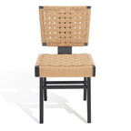 Woven Dining Chair Set of 2 - Natural Braided Accent Armless Chairs - 19"W x 24"D x 35"H - Modern Relaxed Style for Kitchen & Dining Room