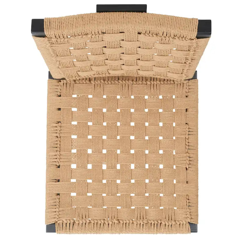 Woven Dining Chair Set of 2 - Natural Braided Accent Armless Chairs - 19"W x 24"D x 35"H - Modern Relaxed Style for Kitchen & Dining Room