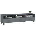 62.2" Solid Pine Wood TV Stand - 3 Drawers & 3 Compartments - Rustic Media Console with Cable Management