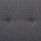 48.8" Mid-Century Modern Upholstered Bench - Button-Tufted, Walnut Finish, Grey Polyester, Foam Padded